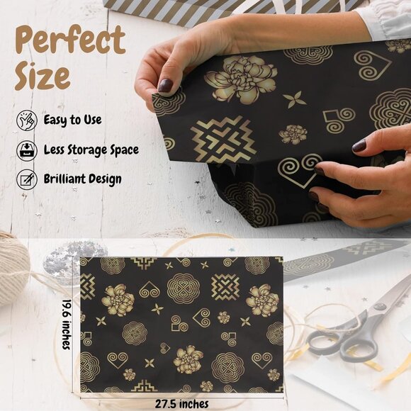 Wrapping Paper Sheets (6) and Pull Bows (3) Folded Flat - Picture 5 of 7